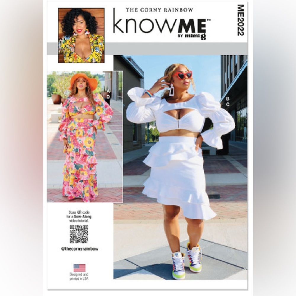 🪡 KNOW ME Sewing Pattern Misses' Top and Skirt by The Corny Rainbow - 2022